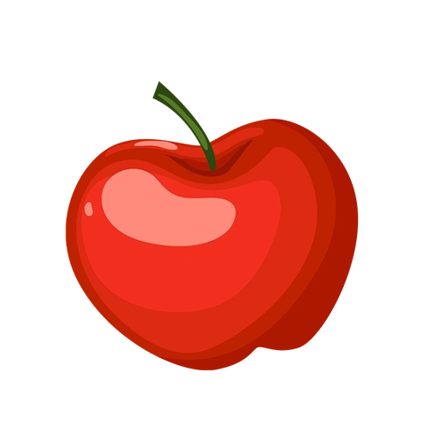 卡通红色苹果免抠水果素材