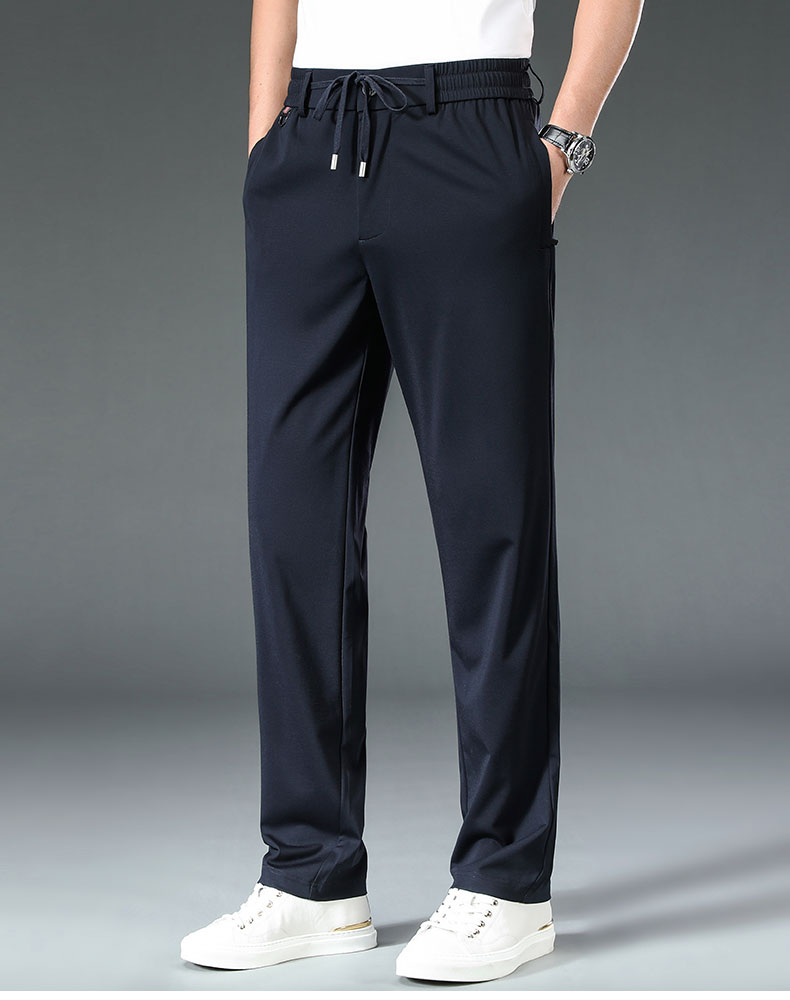 65夫悟高端品牌轻奢侈品男装高档桑蚕丝男士休闲裤夏季新品透气薄款