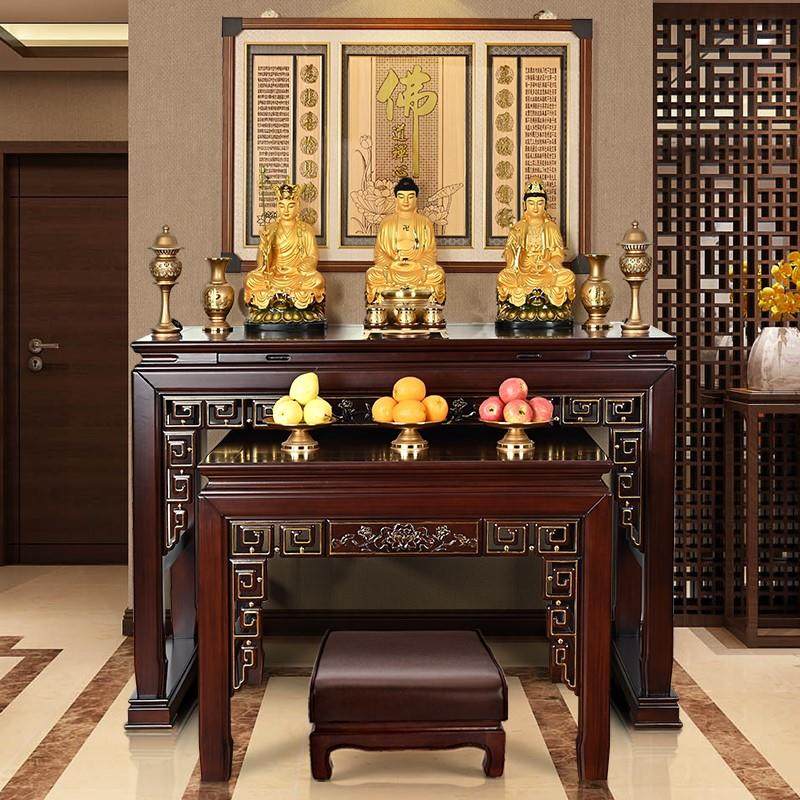 楠木实木佛龛佛柜家用供桌佛台香案新中式神台柜现代简约神龛立柜(去