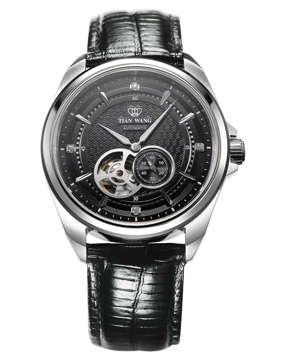 天王 旗舰系列钨钢镂空自动机械男表