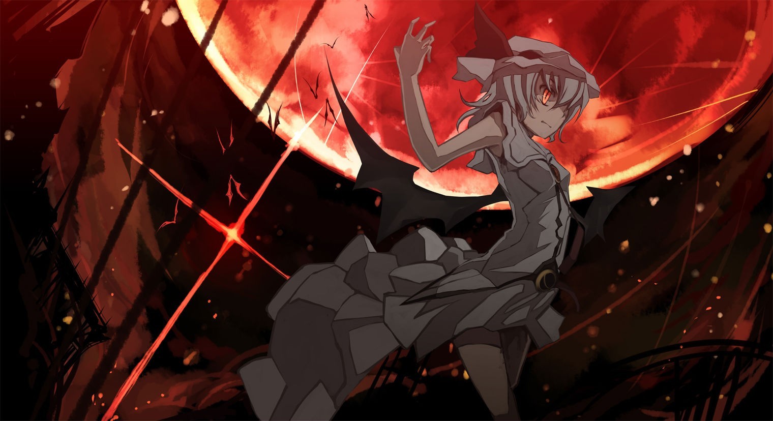 求动漫少女,血族小姐型,黑红为主,多点图