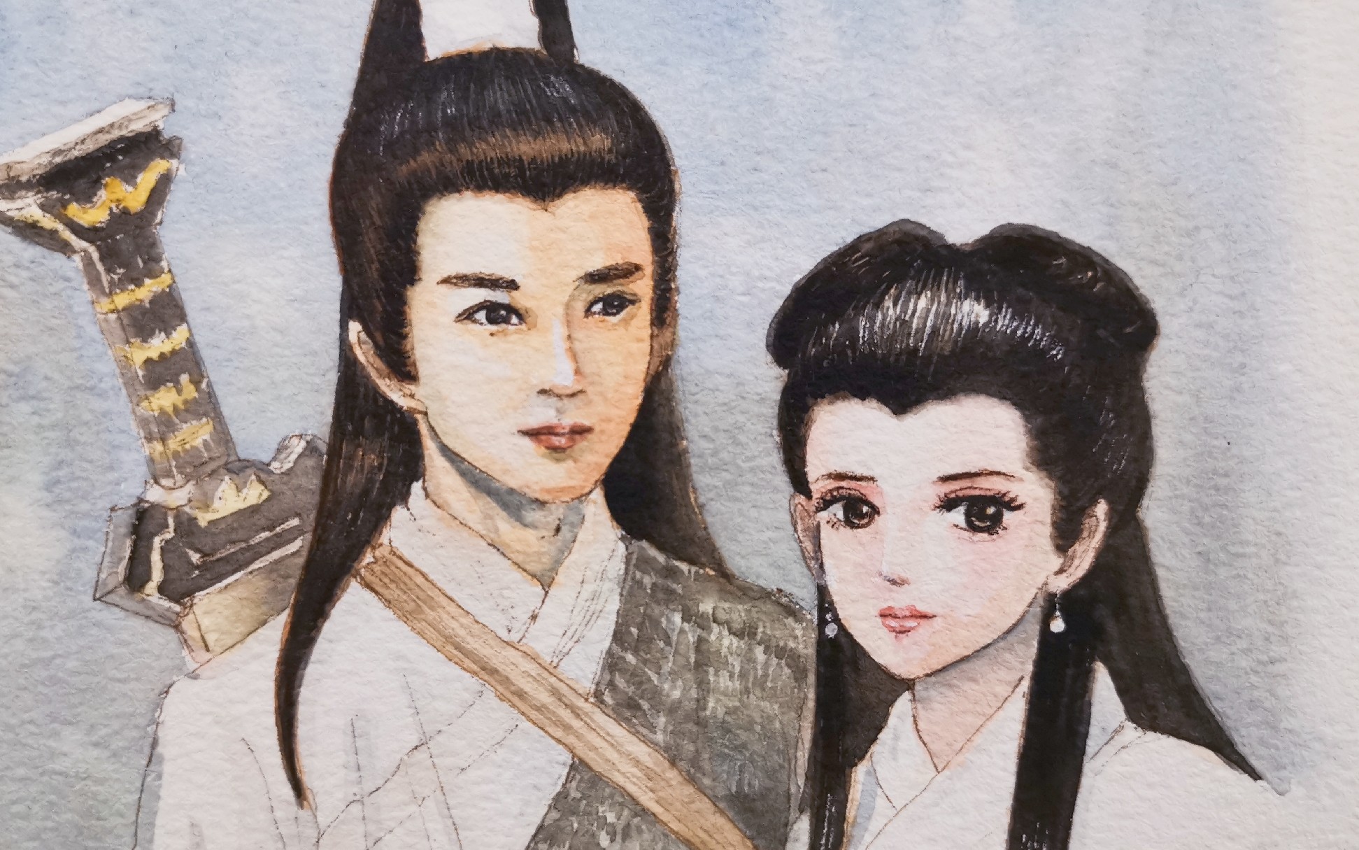 【手绘】《神雕侠侣》杨过,小龙女,白古天乐剧照_哔哩哔哩_bilibili