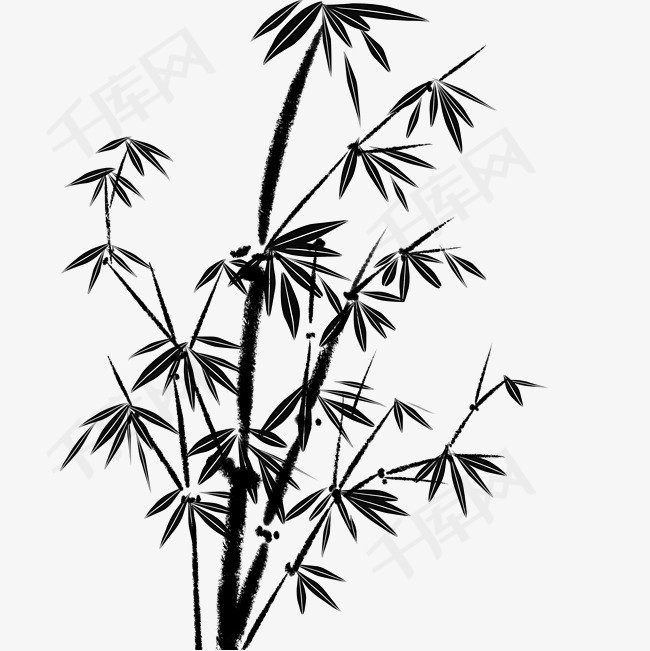 水墨黑白中国风插画