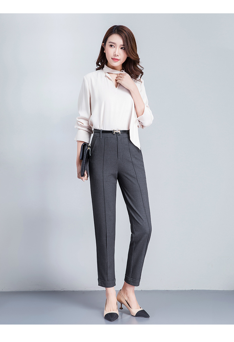 2018春季新女式休闲裤板裤卷边九分哈伦裤女萝卜裤西装女裤q7708