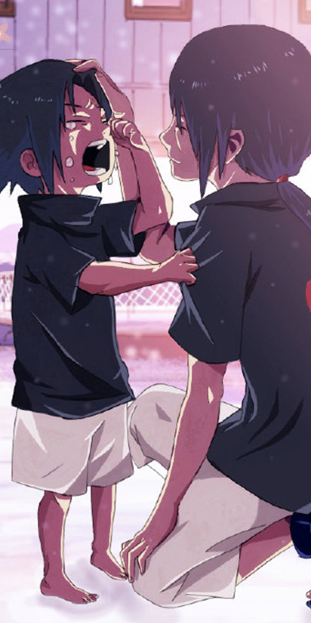 动漫壁纸:火影忍者佐助鼬手机壁纸,哇的一声佐助哭了