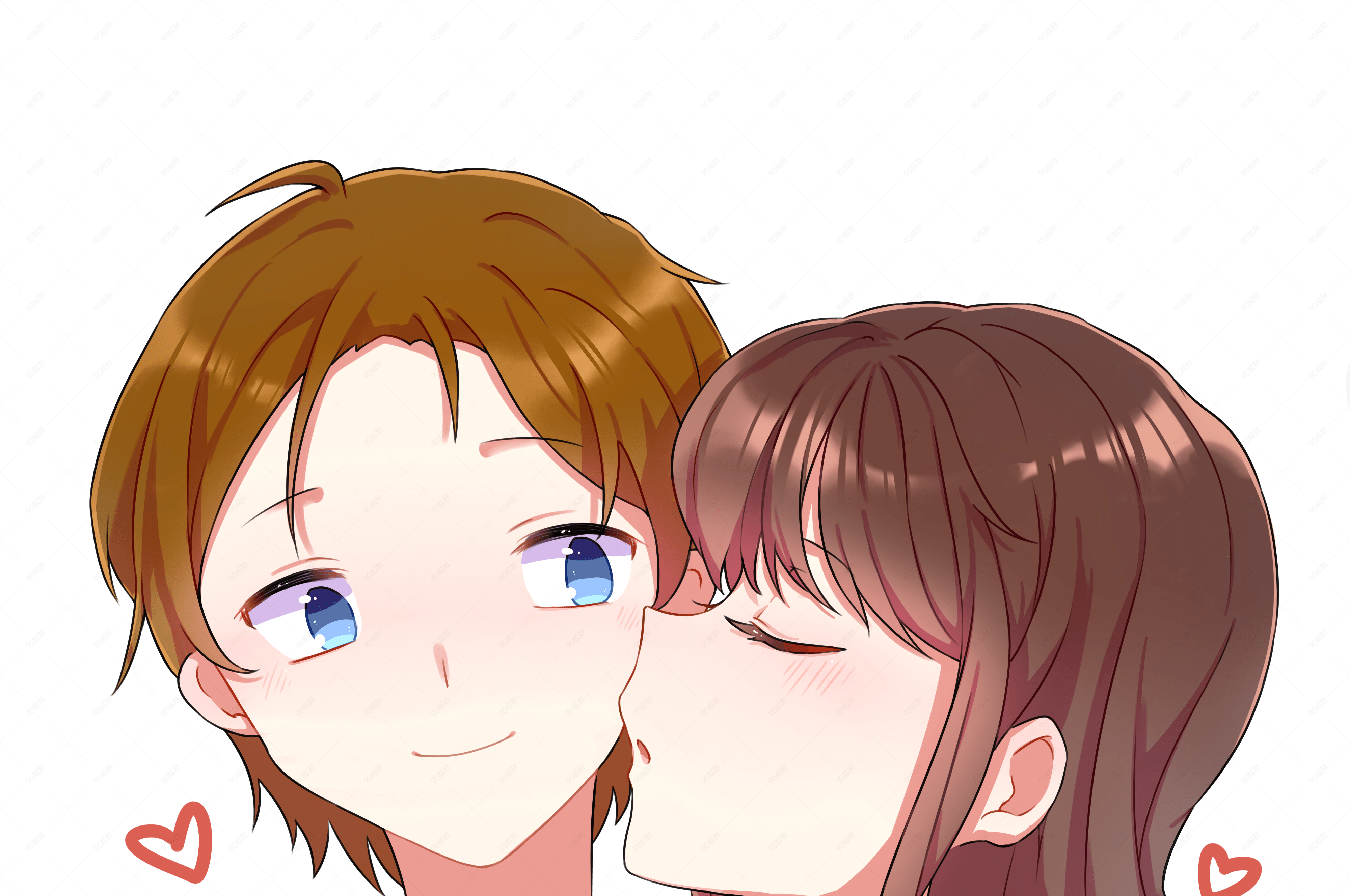 七夕情人节甜蜜小情侣kiss