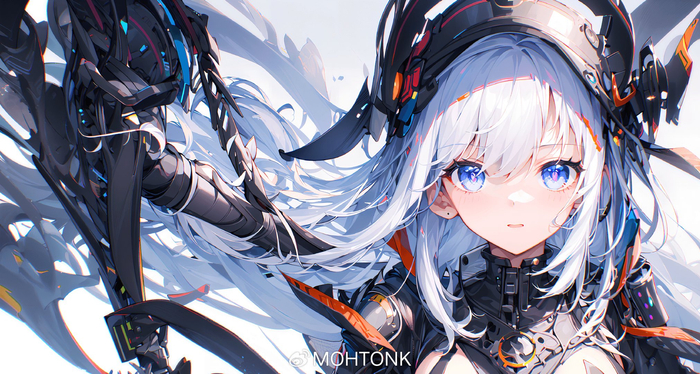 机甲风帅气女孩电脑壁纸绘画图集动漫卡通二次元手机高清壁纸cg