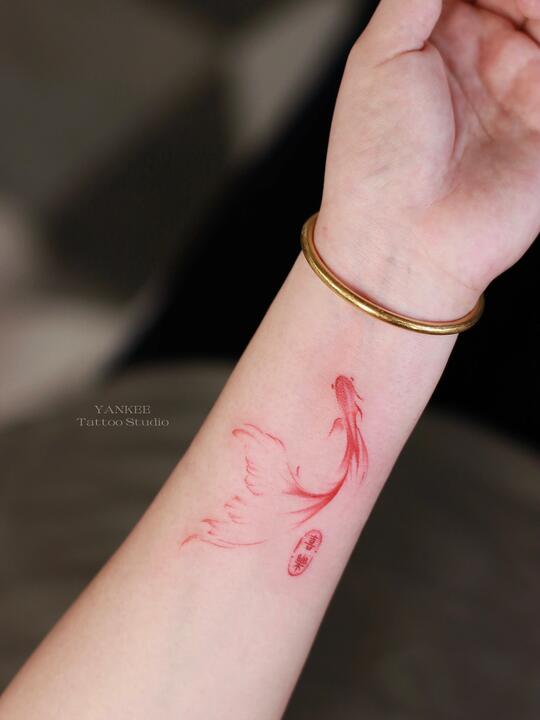 招财锦鲤纹身图案大全