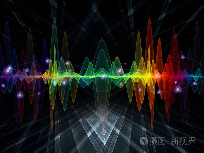 分形元素, 以补充你的设计, 在声音均衡器, 音乐频谱和量子概率的主题