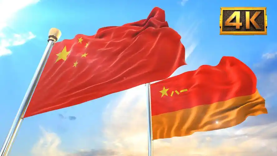 【4k】国旗和火箭军军旗_3840x2160_高清视频素材下载(编号:6397134)