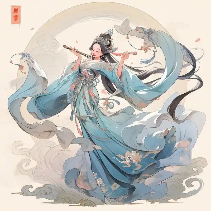 敦煌风格古风仙女插画.#古风头像 #古风 #古风人物绘画#a - 抖音