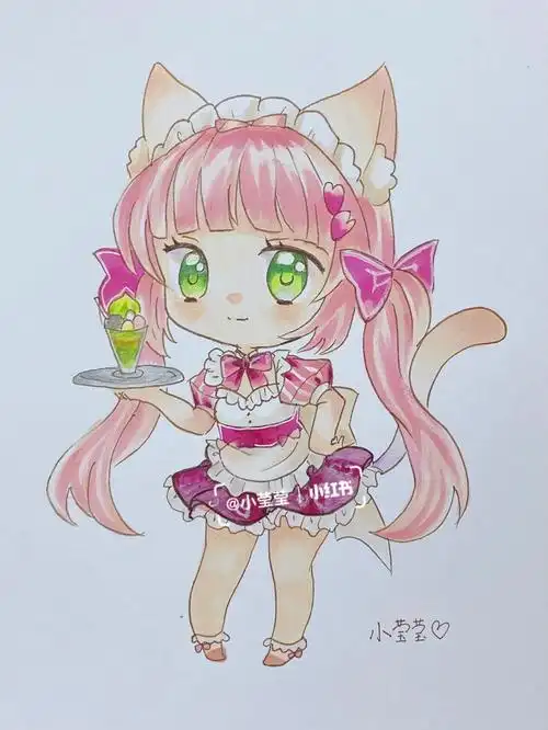 寻找小红书绘画大神  #q版人物  #马克笔手绘  #动漫手绘  #马勘适