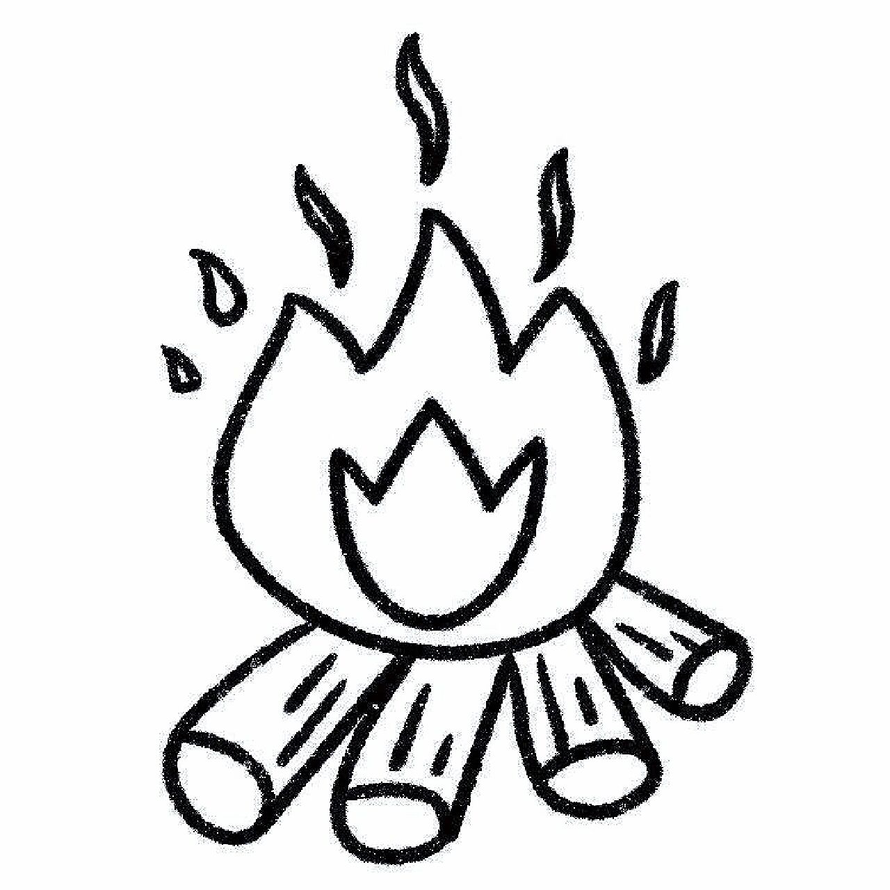 零基础简笔画教程|柴火火苗 一切都是成长,包括热泪盈眶.