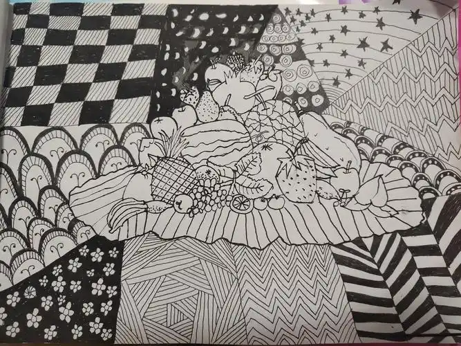 小一课堂 第八周《三角形构图无缝堆积创意线描画》