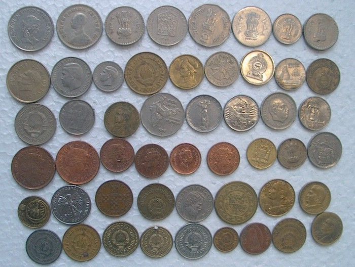 外国硬币100个不同138元包快递.全是铜币.无铅币