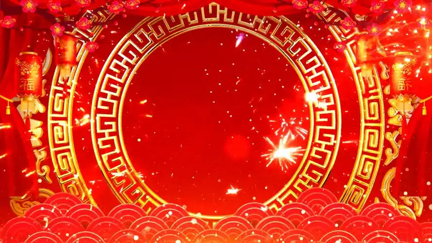 4k喜庆春节联欢晚会相声led背景