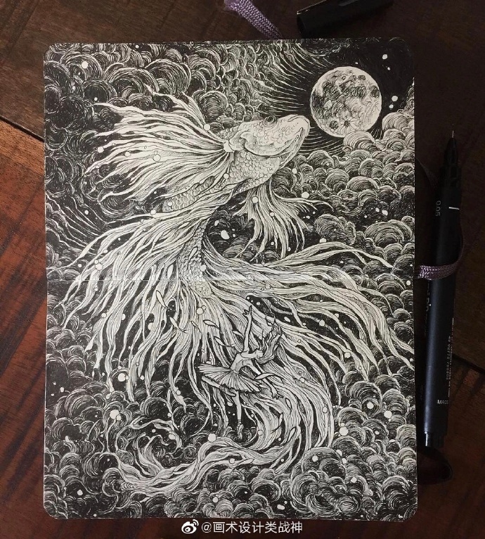 复杂的细节#手绘##插画##黑白装饰画##高考设计素材库##遇见艺术