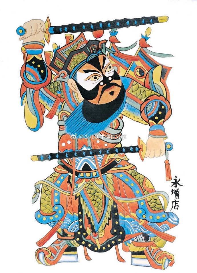 创意美术##过年##门神##儿童画素材
