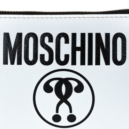 moschino/莫斯奇诺 女士 真皮 logo印花点缀 手拿包 ni