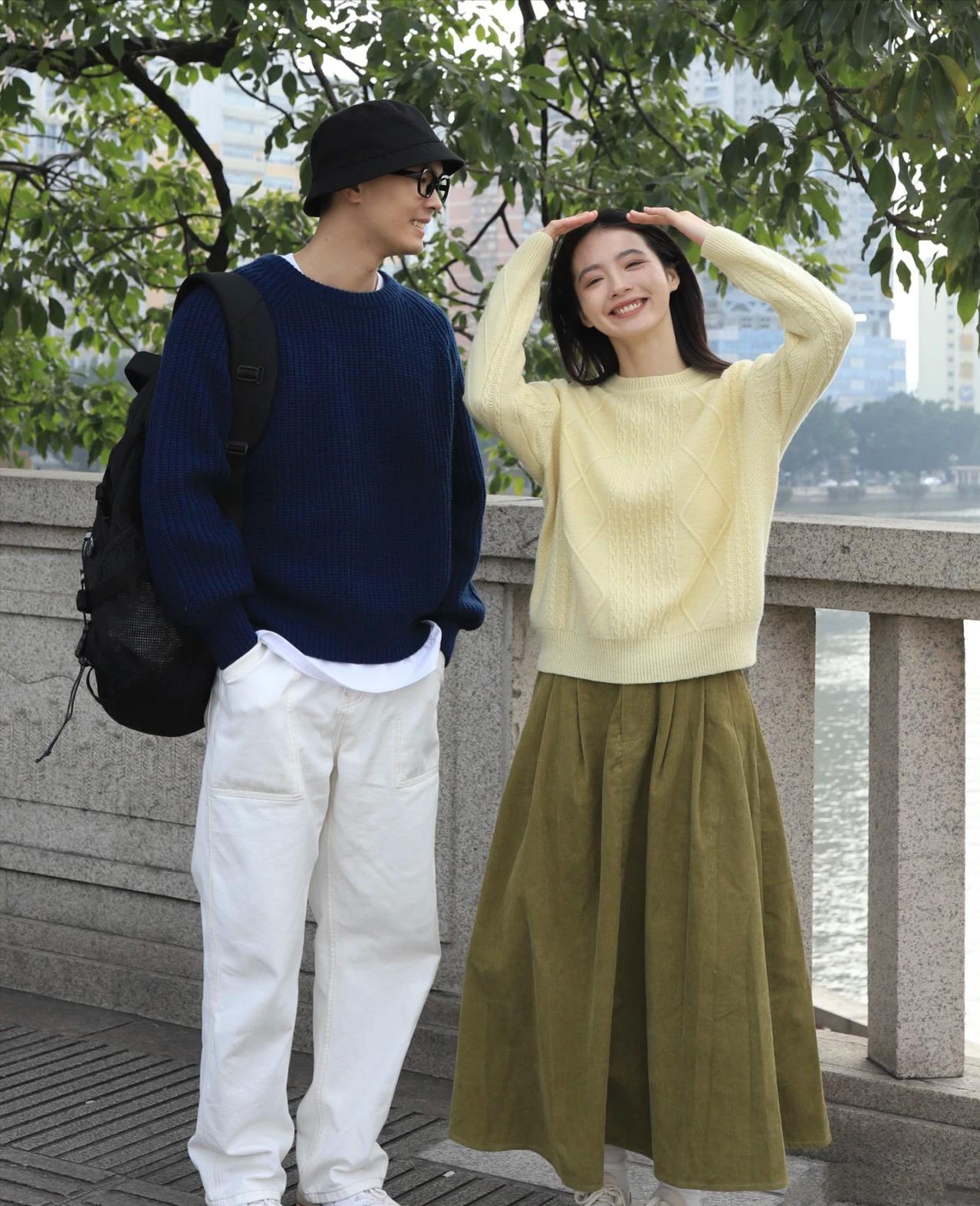 160cm身高的女生和175cm男生,教科书情侣装,甜蜜堪比偶像剧!