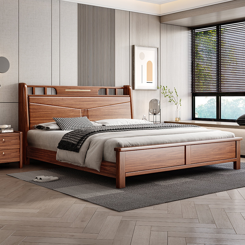 顺德匠工的优惠券大全—现代中式实木床双人床1.