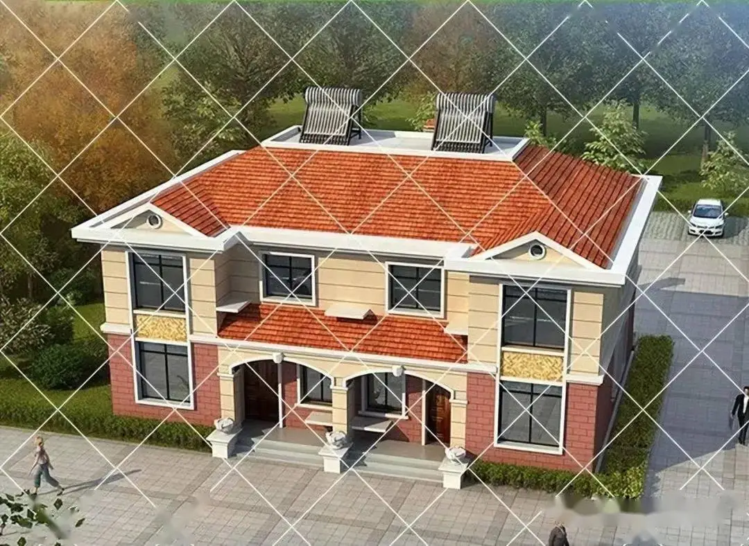 20款兄弟双拼二层农村别墅,适合农村自建的二层双拼别墅设计图