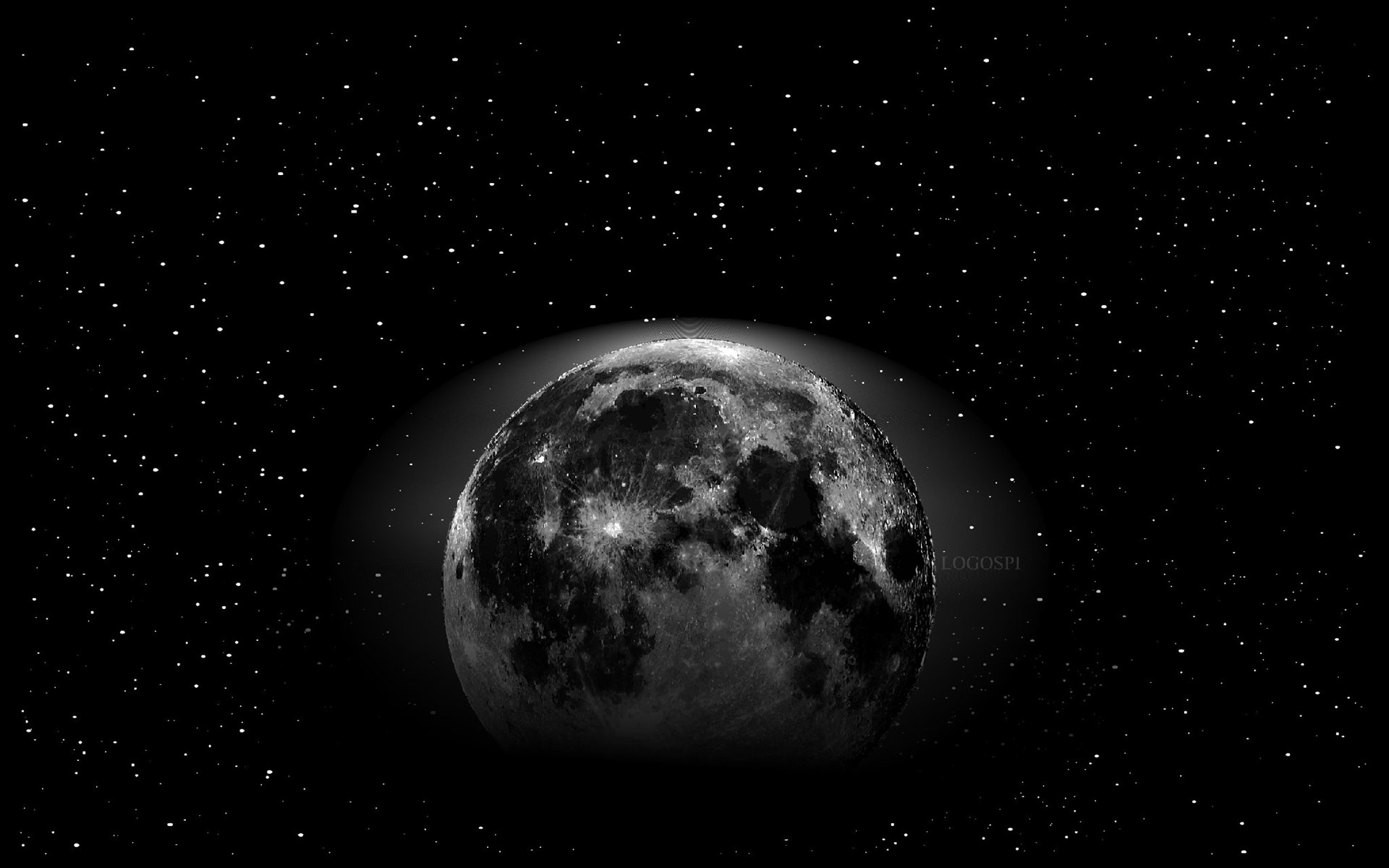 宇宙星空与月亮高清桌面壁纸