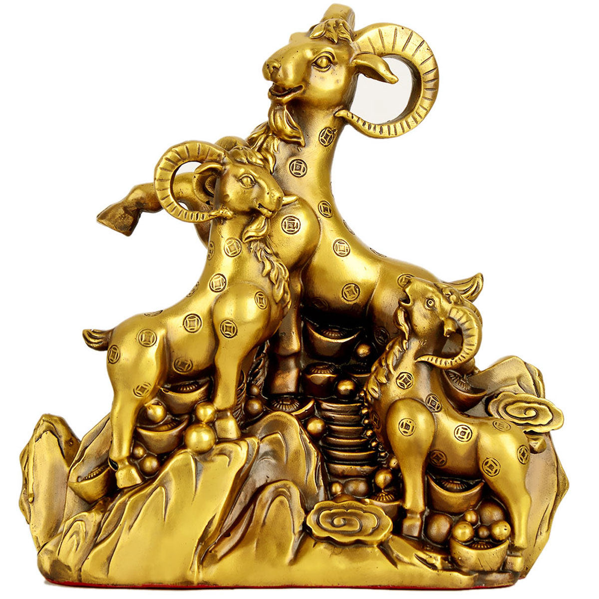 风水阁全铜三羊开泰招财风水摆件三阳开泰生肖羊工艺品客厅摆件