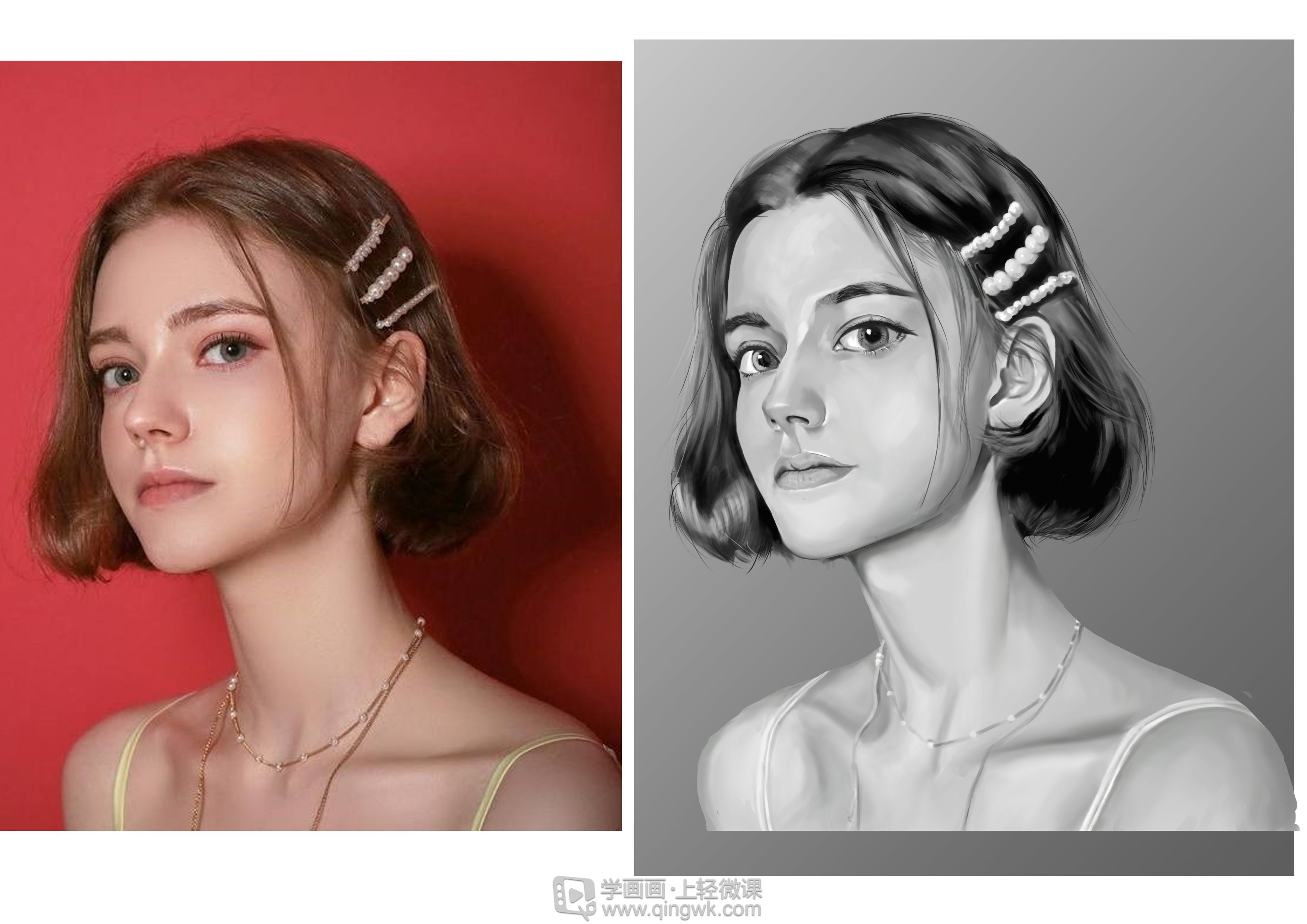 日系厚涂女照片临摹方法(下)