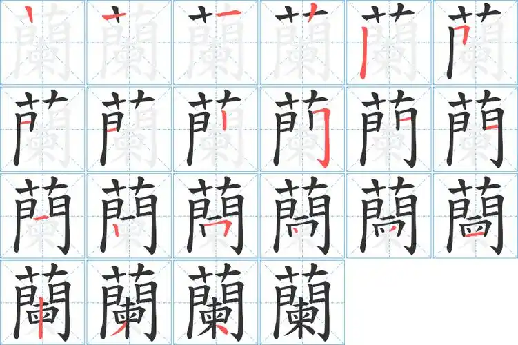兰字笔画笔顺兰字怎么写