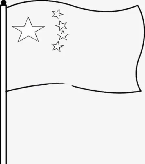 迎风飘扬的国旗简笔画