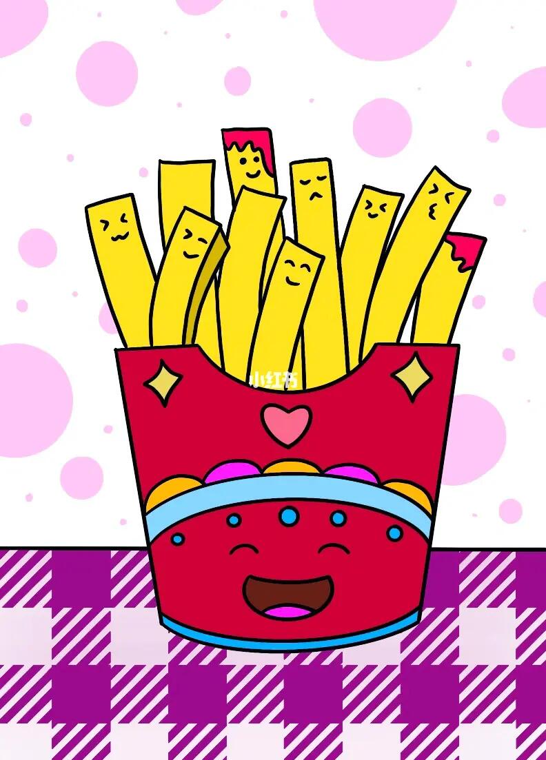 薯条简笔画可爱的小薯条儿童创意画