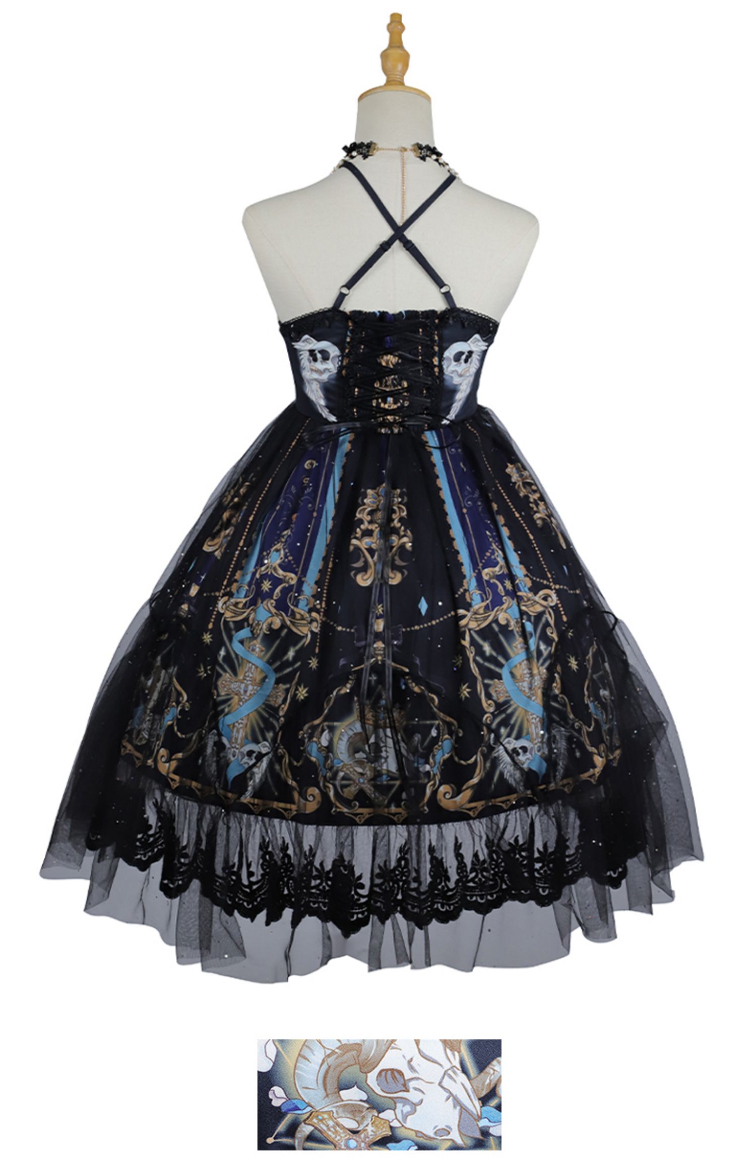 原创lolita神救赎jsk连衣裙型复古哥特风暗黑系洛丽塔裙jsk连衣裙腰封