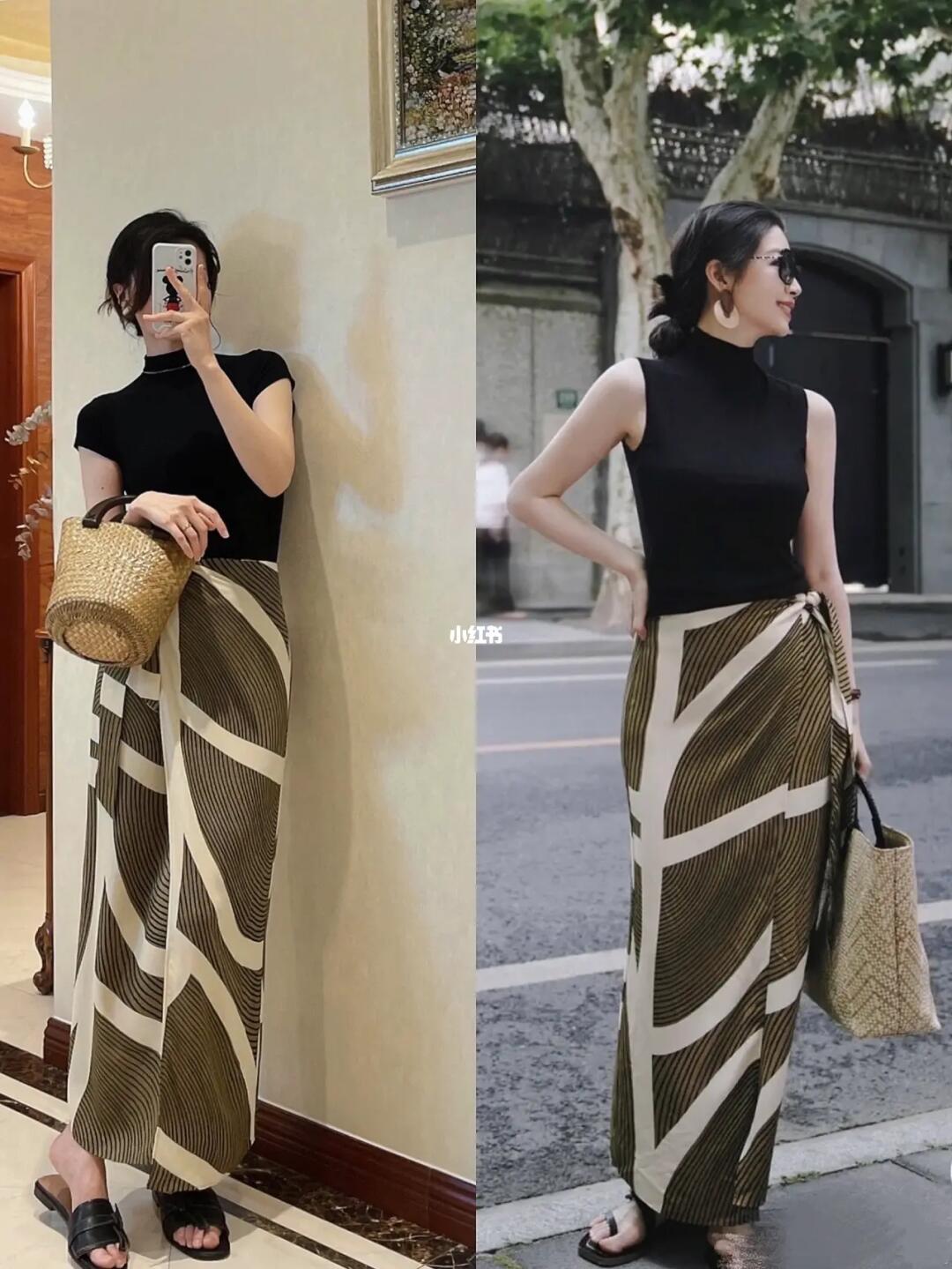 跟着博主学穿搭一片式围裹半身裙超在线75