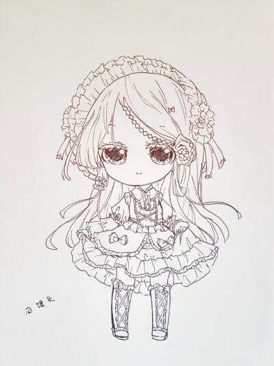 q版人物萌图简笔画女古装