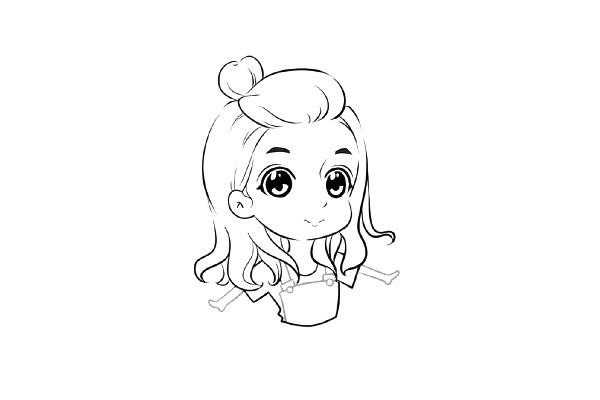 赵丽颖丸子头卡通形象简笔画步骤图文教程 人物-第7张赵丽颖q版简笔画