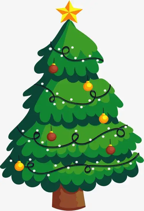 矢量png可爱彩灯的圣诞树