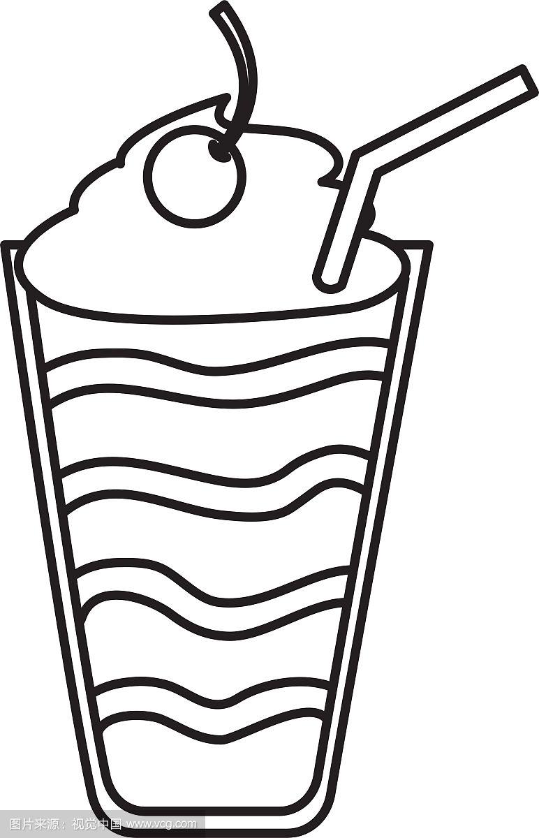 奶昔甜孤立的标志