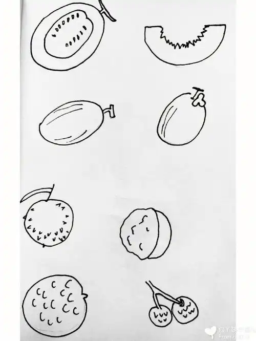 简笔画8哈密瓜荔枝