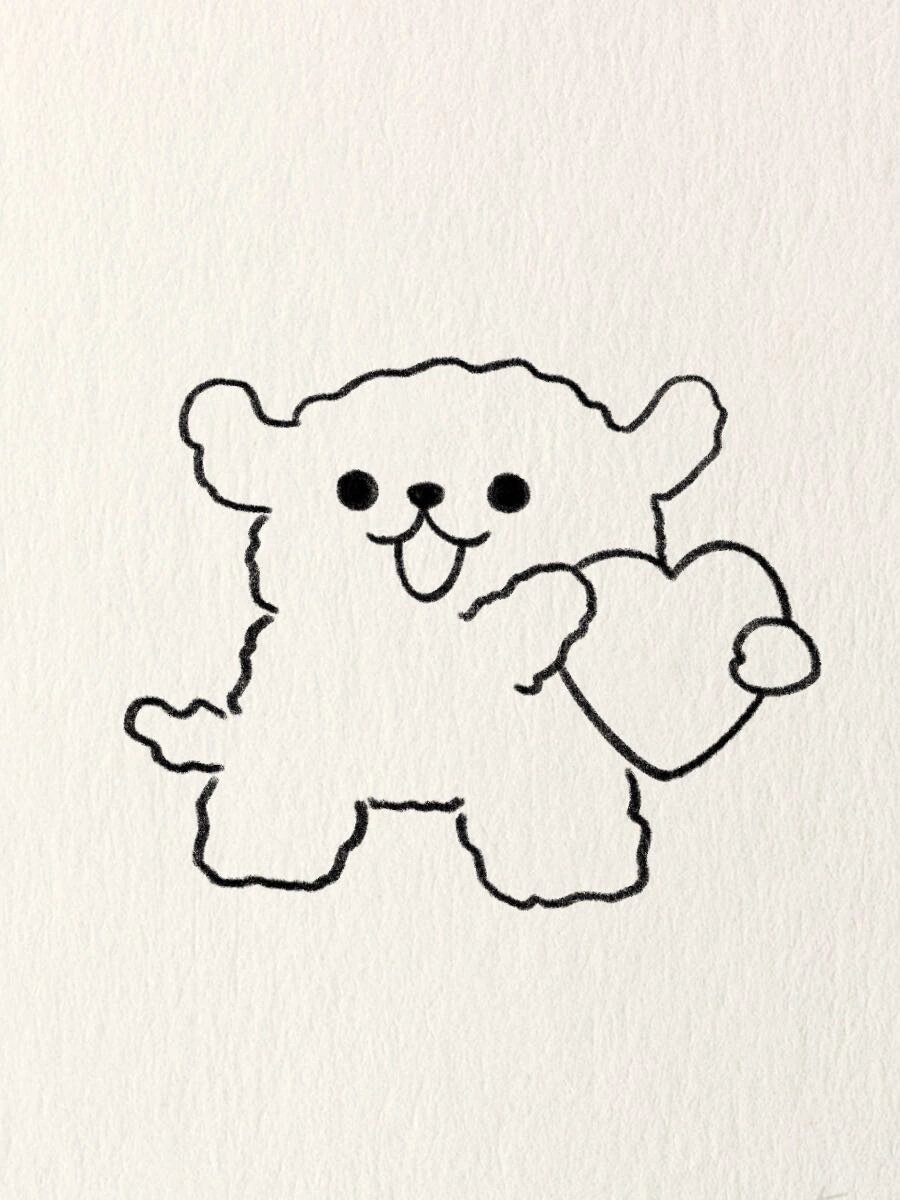简笔画教程—爱心小狗