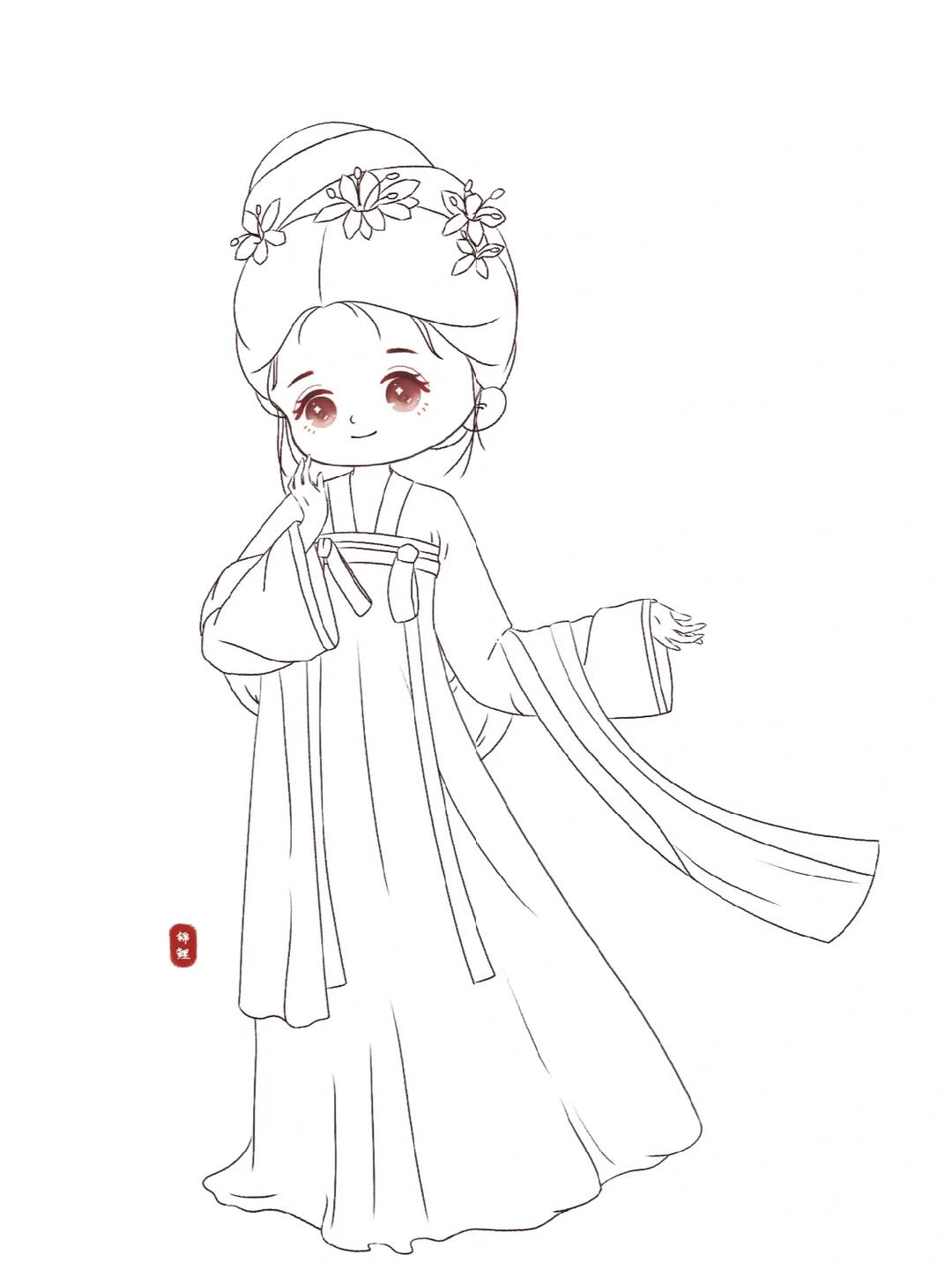 会闪闪发光[红色心形r]#q版头像  #照片转手绘  #头像约稿  #古风插画