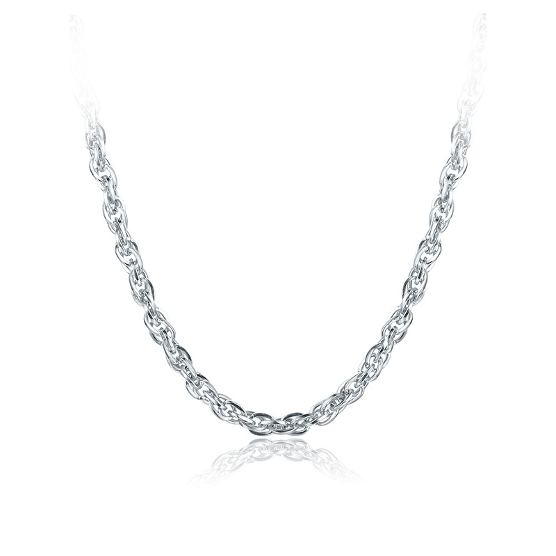 东祥pt950铂金项链男女款铂金pt白金项链男士男女款锁骨链绞丝链视频