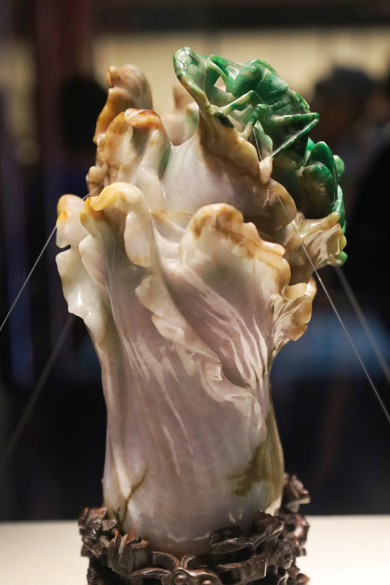 翡翠白菜,值得一来 翡翠蝈蝈白菜(清) 拍摄于天津博物馆,镇馆之宝之一