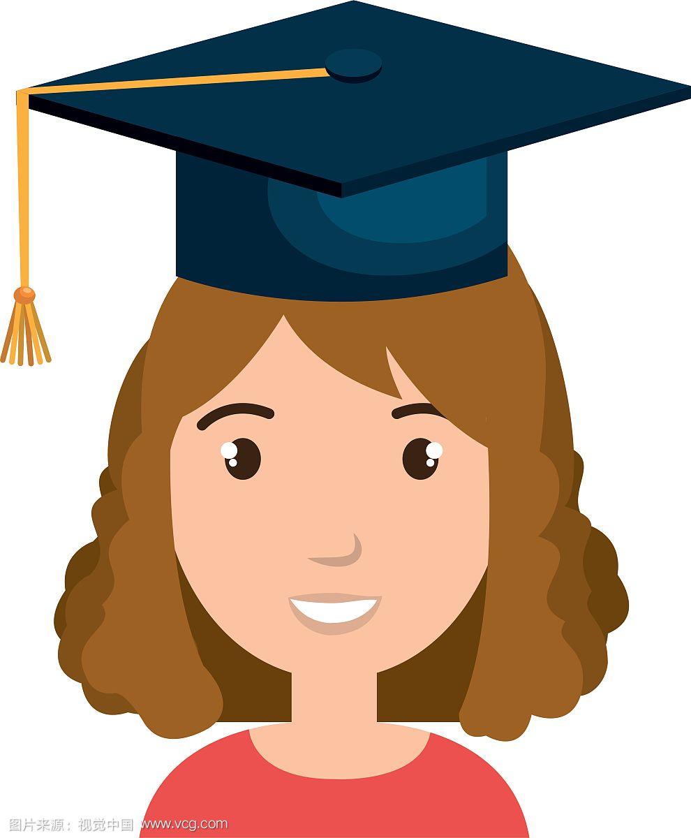 戴着毕业帽的阿凡达女孩