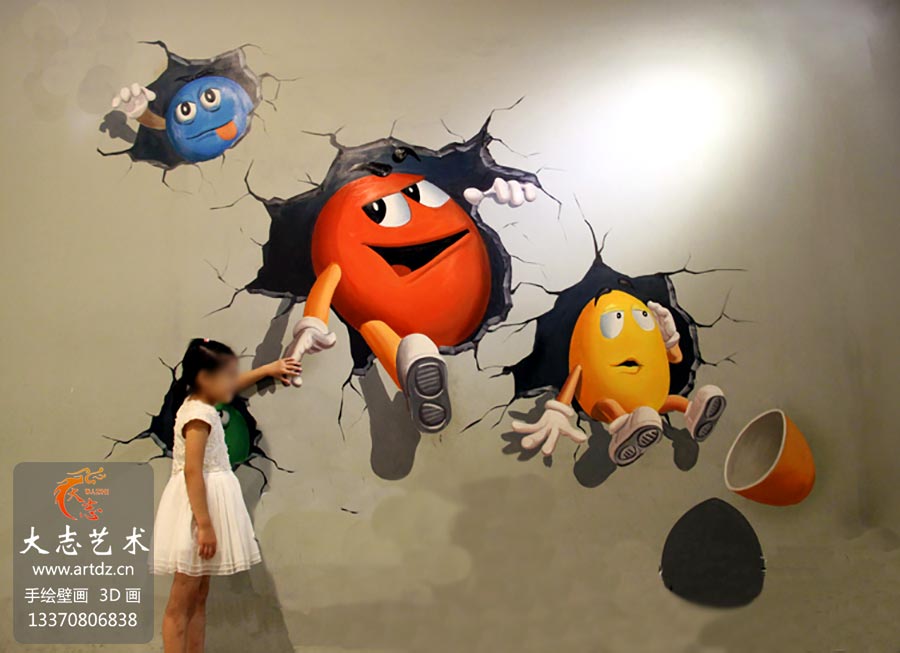 [网红打卡]青岛城阳商场网红打卡点墙体彩绘|黄岛胶州活动3d画手绘