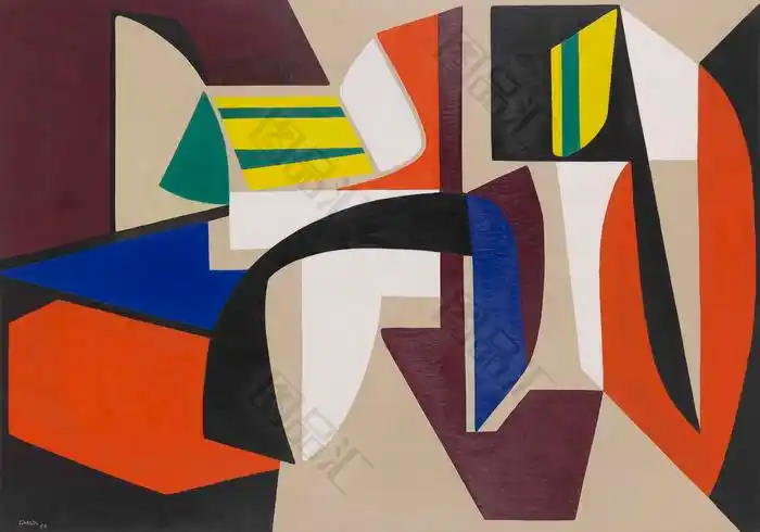 精美抽象彩色色块装饰画_图品汇