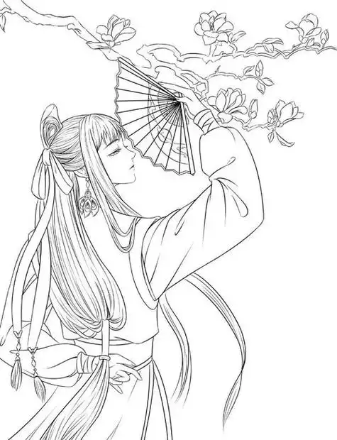 汉服简笔画手绘长裙汉服简笔画手绘长裙抹胸