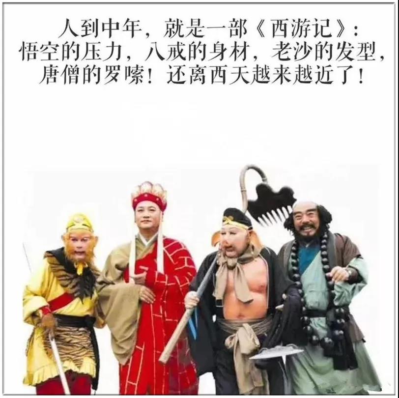 圈刷到这样一个扎心的段子:人到中年,感觉自己活成了一部《西游记》