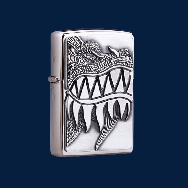 之宝打火机素材雕刻龙牙