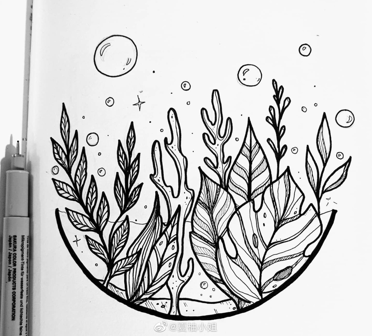 简单好看的黑白线描画 :sicis_art